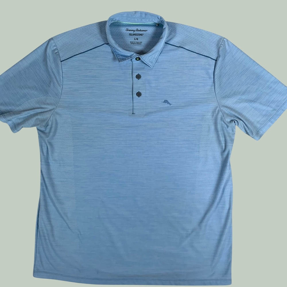Tommy Bahama IslandZone Polo‎ Mens Large Blue Short Sleeve Golf Shirt